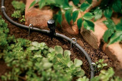 Orbit tubing installed near plant base demonstrating precise water delivery and neat routing benefit