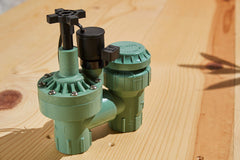 Orbit solenoid and manual lever detail for easy wiring and on-site control
