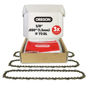Oregon front packaging showing 20 inch chain and model specs for correct fit
