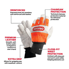 Oregon glove palm reinforcement close-up improving grip benefit