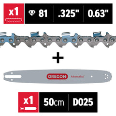 Oregon L81 chain close-up of Micro Chisel cutters for easier sharpening