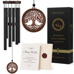 Orelroot front packaging showing elegant gift box and chime, ideal for sympathy gifting