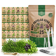 Organo Republic front packaging showing 25 herb seed pack and benefits
