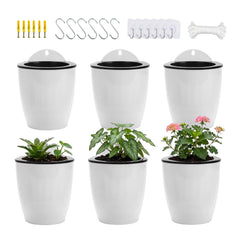 ORIMERC front view of six hanging planters showing modern setup and space saving