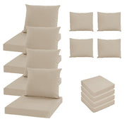 Oslimea front view of tan cover set showing clean modern look and easy style