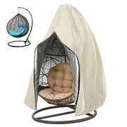 Oslimea front view of beige egg chair cover showing full protection and neat fit