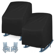 Oslimea front view of cover protecting rocking chair, shows fit and protection