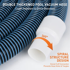 OSMOFUZE hose in use vacuuming pool floor for efficient debris removal