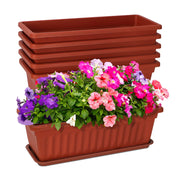 OSMOFUZE brick red front view showing sleek rectangular planter and color appeal