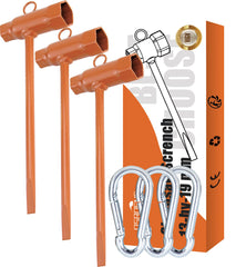 OSROENE front view of three orange chainsaw wrenches showing packaging and sizes for easy selection