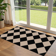 Othilic front view entrance mat showing bold checkered design and welcome effect
