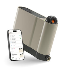 OtO front view showing full sprinkler unit and easy-access controls for fast setup
