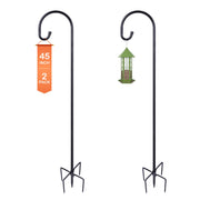 Ottsuls front view of two shepherd hooks showing stable setup and curb appeal