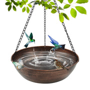 OUISJYER front view hanging bird bath showing balanced design and attractiveness