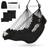 Outerman front view of hanging chair showing full cushions and relaxed seating benefit