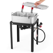 OuterMust assembled fryer front view showing robust kit and easy setup benefit