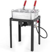 OuterMust front view assembled showing complete fryer for quick backyard frying