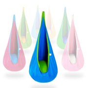 OUTREE pod swing front view showing cozy seat and shape for comfort