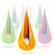 OUTREE pod swing front view showing cozy seat and shape for calm