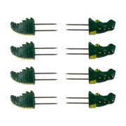 Outset crocodile corn holders front view shows playful design and easy serving benefit