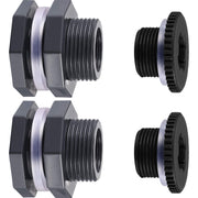 Outus front view bulkhead fitting pack showing durable PVC and plugs for reliable connections