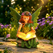 Ovewios fairy front view showing reading pose and decorative detail