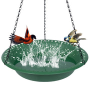 OVZILKI front view of green bird bath bowl showing capacity and shape benefits
