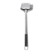 OXO coal rake front view showing full length and durable head for safer grilling