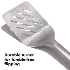 OXO turner beveled head close-up showing smooth slide benefit