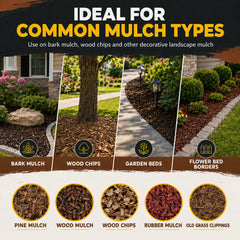 Oycevila mulch before and after comparison highlighting renewed deep black color and curb appeal