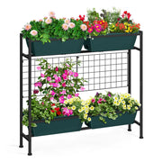 OYEAL front view of raised garden bed showing full planted unit and vertical benefits