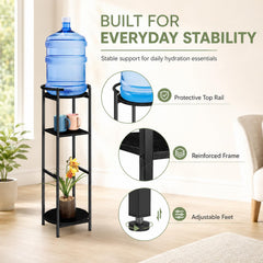 OYEAL middle shelf storing cups and accessories for quick beverage prep