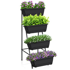 OYEAL vertical planter front view showing compact stacked bins and tidy layout