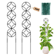 OYOEETD front view showing two 24-inch trellis panels and ties for neat plant support