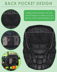 PACETAP rear pockets filled with gloves and tools for organized storage