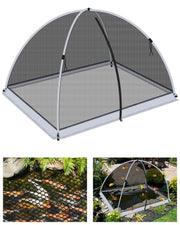 PACETAP front view pond dome protecting water feature and reducing debris