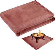 PAMASE front view of fire pit mat showing full coverage and protection