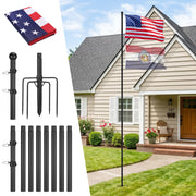 PAMASE front view assembled pole with flag for clear curbside visibility