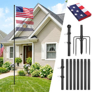 PAMASE front view assembled flag pole showing stable display benefit