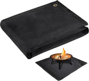 PAMASE front view of fire pit mat protecting patio surface effectively