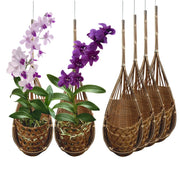 PANWA front view of six hanging bamboo baskets showing rustic charm and airflow