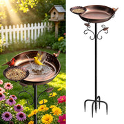 Parovite front view full setup showing sturdy bath and feeder, durable outdoor benefit
