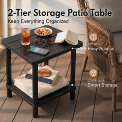 PASAMIC two-tier shelf view showing extra storage and organized placement