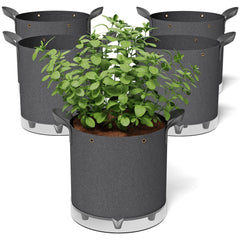 Patigrow front view of five-pack grow bags showing durable design and convenience