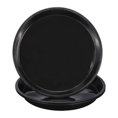 PATIKIL front view of four 18-inch black saucers showing clean edges and fit — protects surfaces