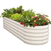 Pattiumo front view of galvanized raised bed showing durable structure and space