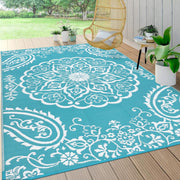 Pauwer front pattern boho teal showing stylish entryway benefit