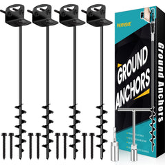 Payivsve front packaging showing 25-inch anchors and kit contents for quick setup