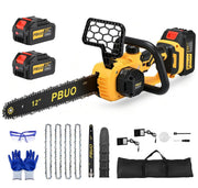 PBUO 12-inch chainsaw front view showing compact lightweight design benefit