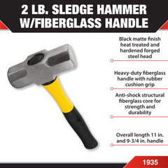Performance Tool close-up of solid steel head highlighting impact edge strength
